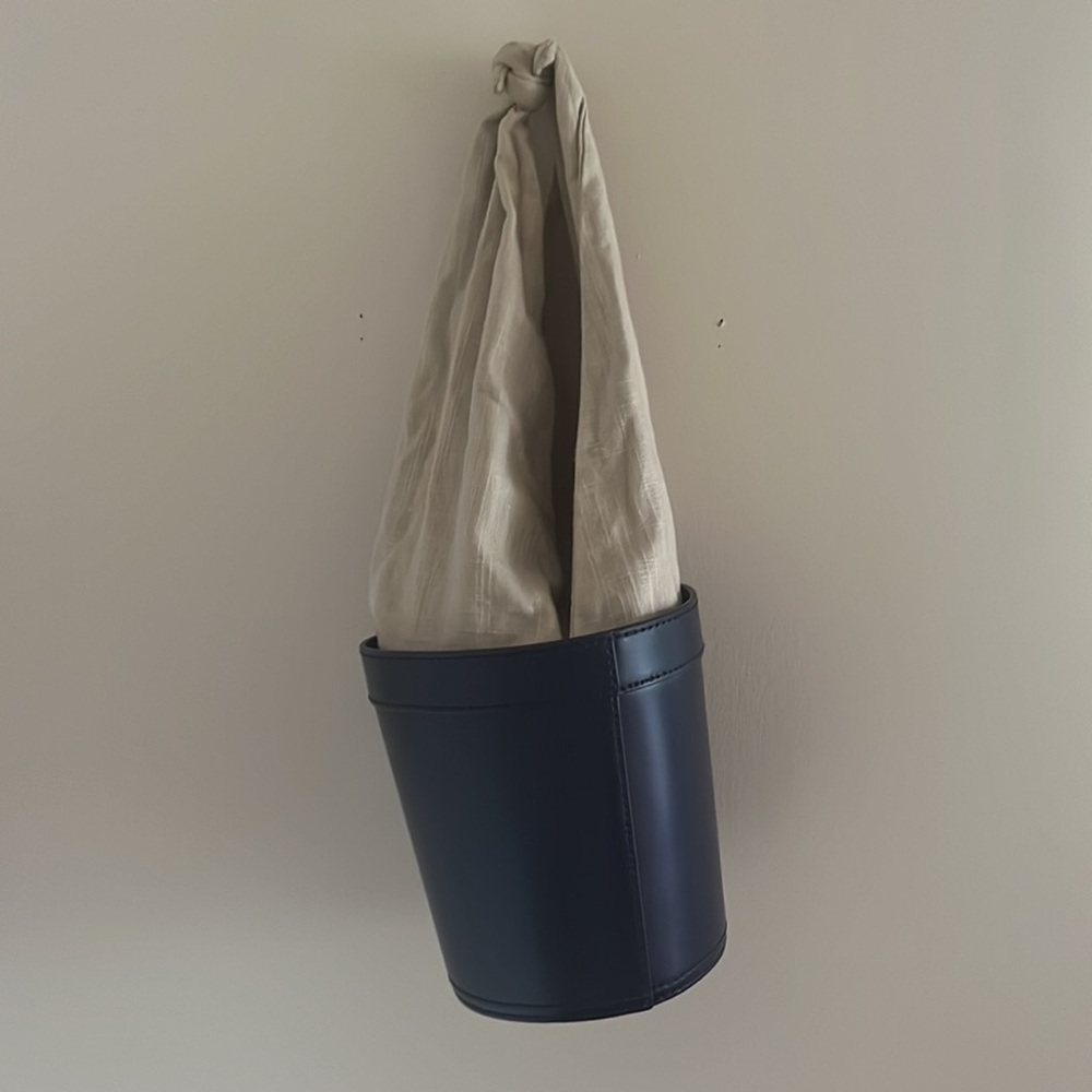 STAUD Leather Bucket Bag Blue